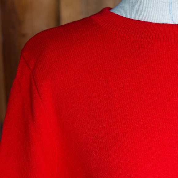 Vintage St. John Sport By Marie Gray RED Knitted Short Sleeve Top Woman's L - Picture 10 of 16